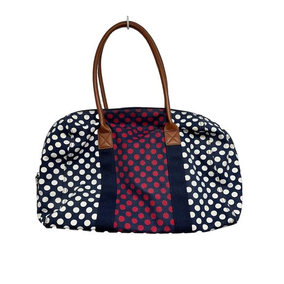 Tommy Hilfiger Canvas Zippered Tote Bag Red White Blue Overnight Classic - Picture 4 of 8
